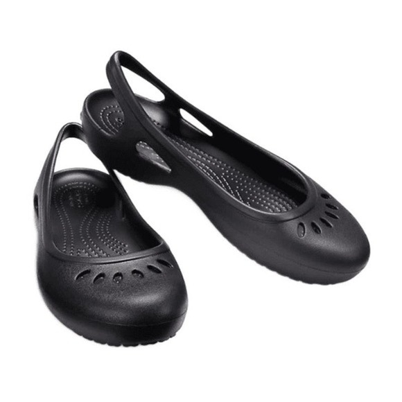 Crocs Black Malindi Slingback Ballet Flat Sz 9 - Picture 1 of 7